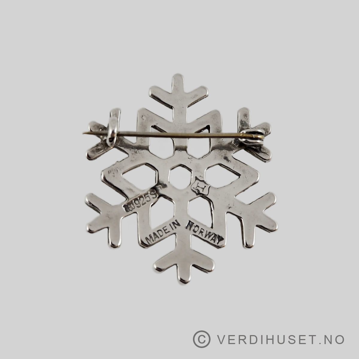 Brosje i sølv - Snøkrystall