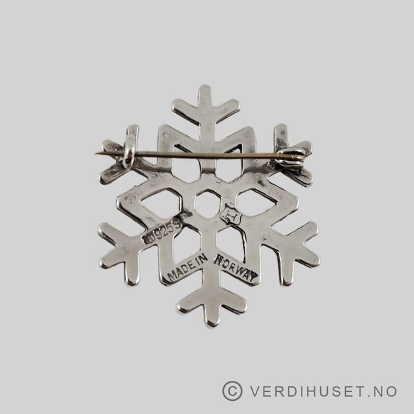 Hovedbilde Brosje i sølv - Snøkrystall