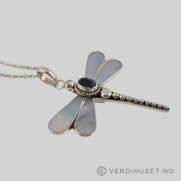 Hovedbilde Anheng i sølv med stener - 