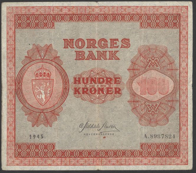 Hovedbilde 100 kr 1945 A Kv 1+(A.8937824)