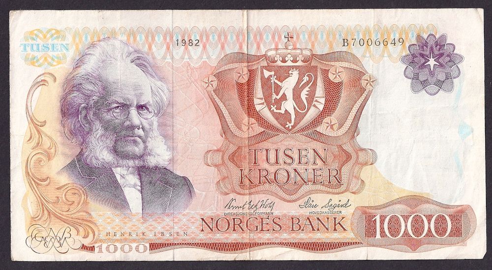 1000 kr 1982 b Kv 1 
