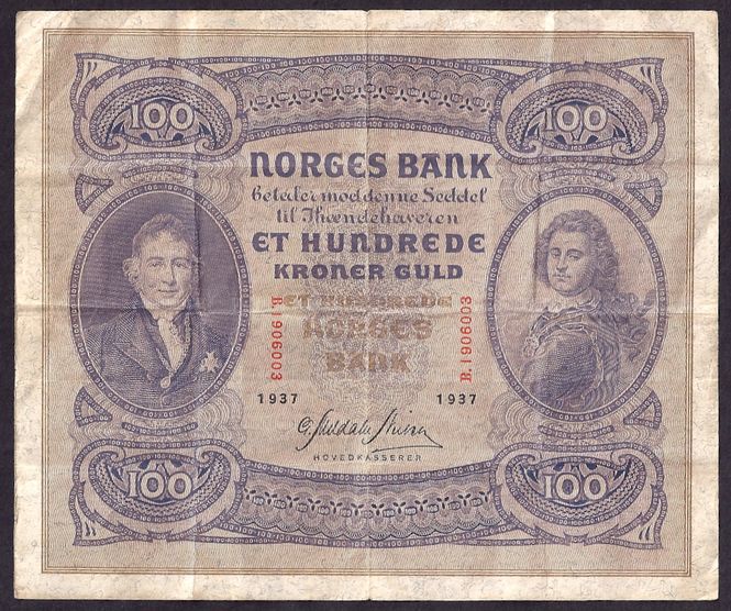 Hovedbilde 100 kr 1937 B kv 1 (B.1906003)
