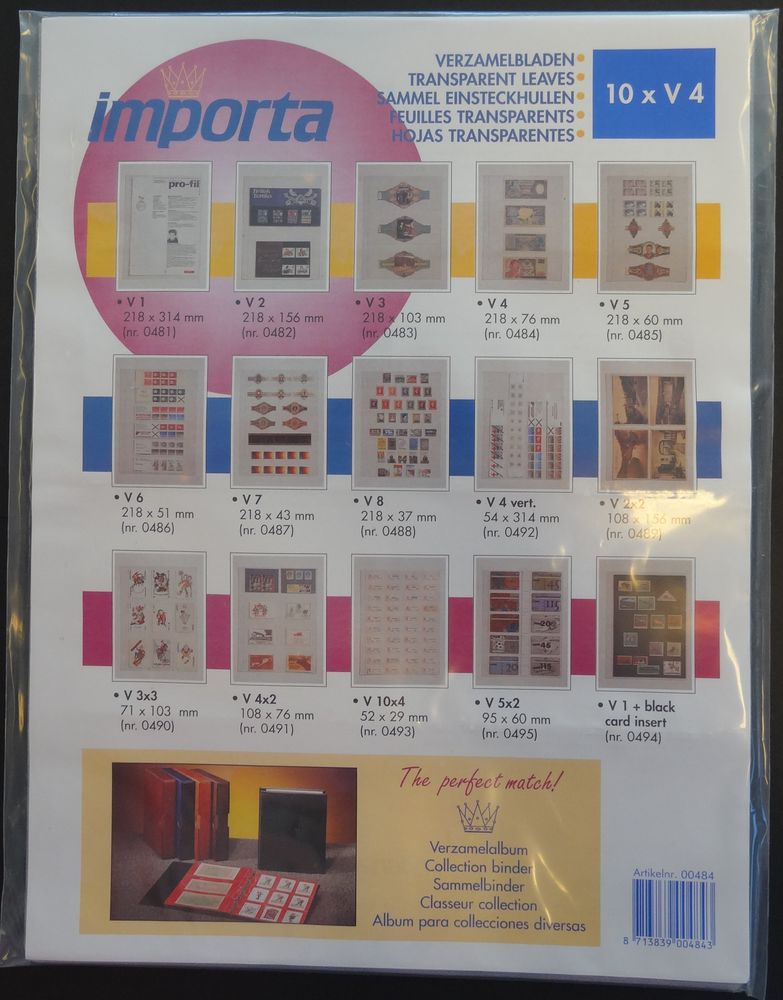 Plastlommer til sedler, V4 - 10 stk (Euro-system )