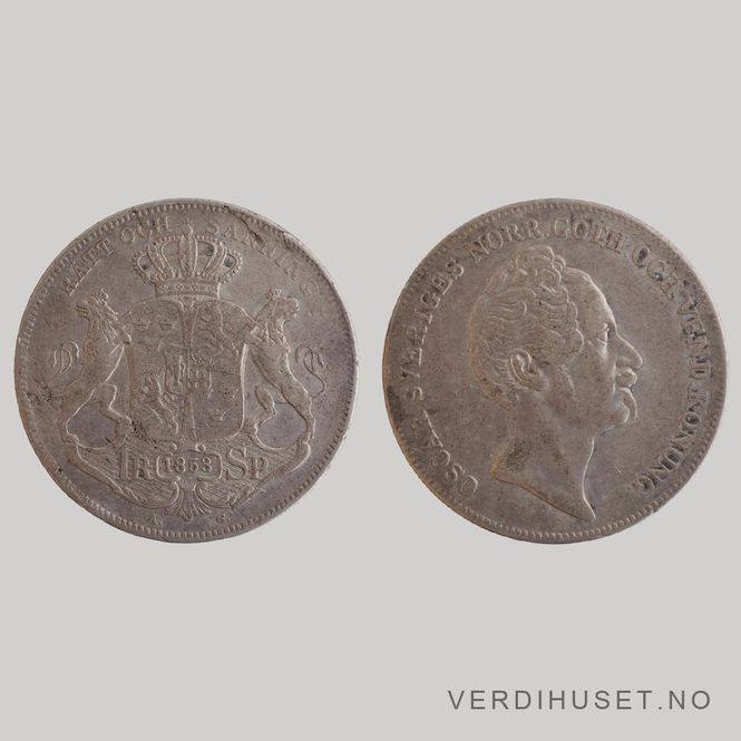 Hovedbilde 1 Riksdaler 1853 Kv 01