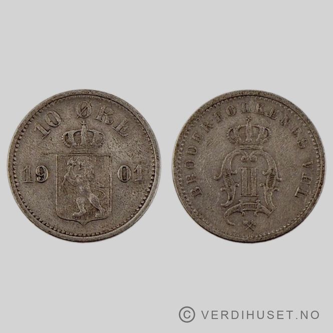 Hovedbilde 10 øre 1901 Kv 1