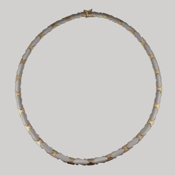 Hovedbilde Halssmykke i 9 K hvitt og gult gull