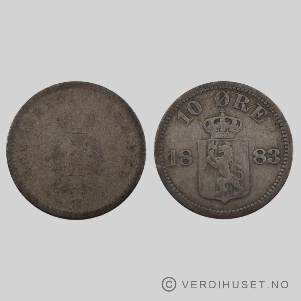 10 øre 1883 Kv 1-