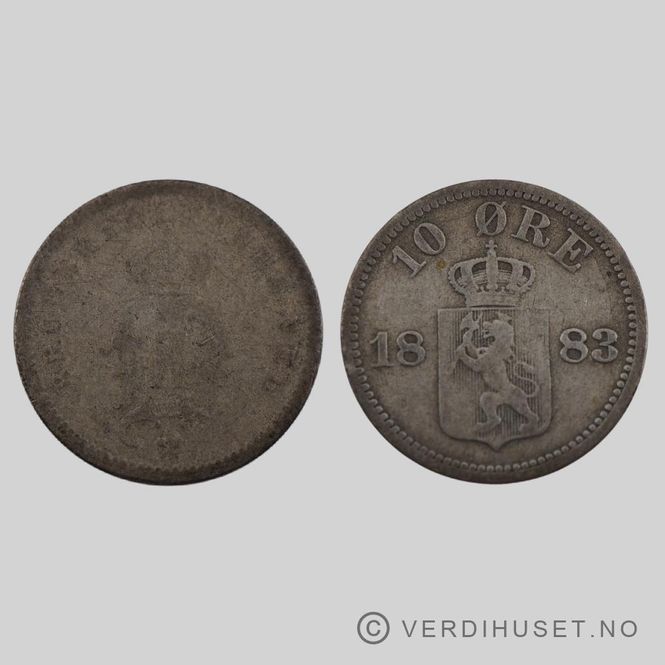 Hovedbilde 10 øre 1883 Kv 1-