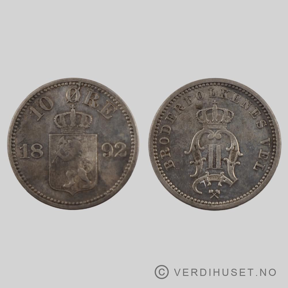 10 Øre 1892 Kv 01