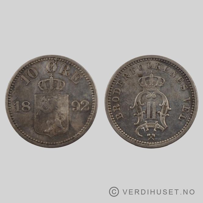 Hovedbilde 10 Øre 1892 Kv 01