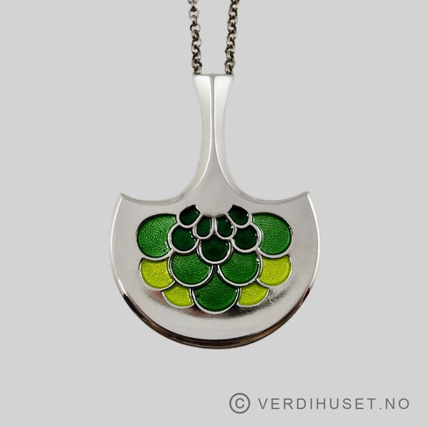 Hovedbilde Anheng i sølv med grønn emalje - Toril Bjorg/D-A