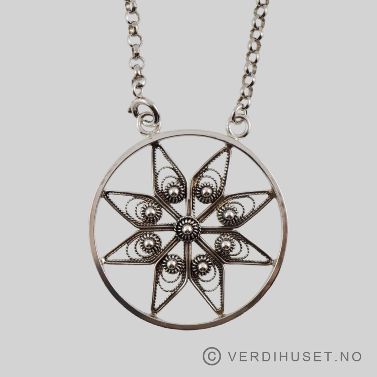 Anheng i sølv med filigran