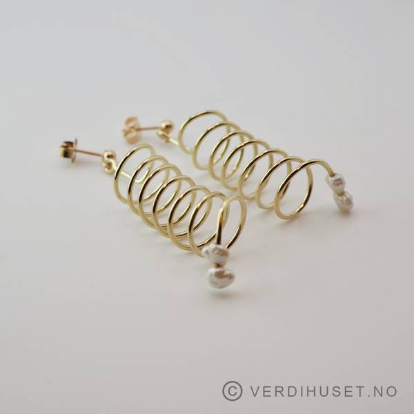 Hovedbilde Ørepynt i 14 K gull med perler