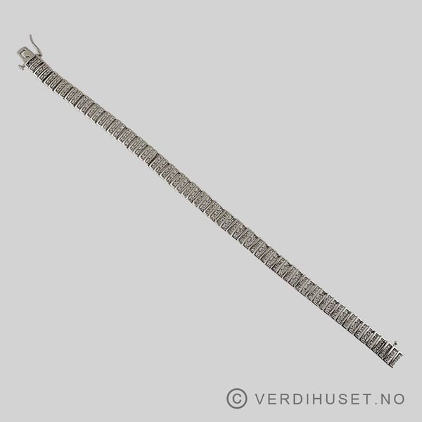 Hovedbilde Armbånd i 18 K hvitt gull med blanke stener