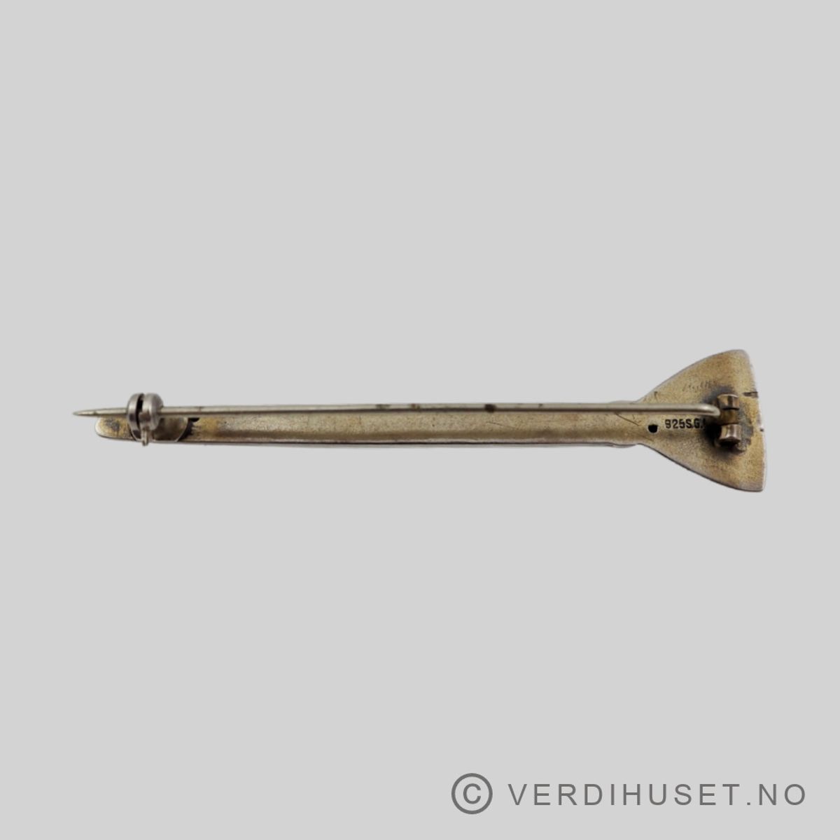 Brosje i sølv med turkis emalje - Gaudernack