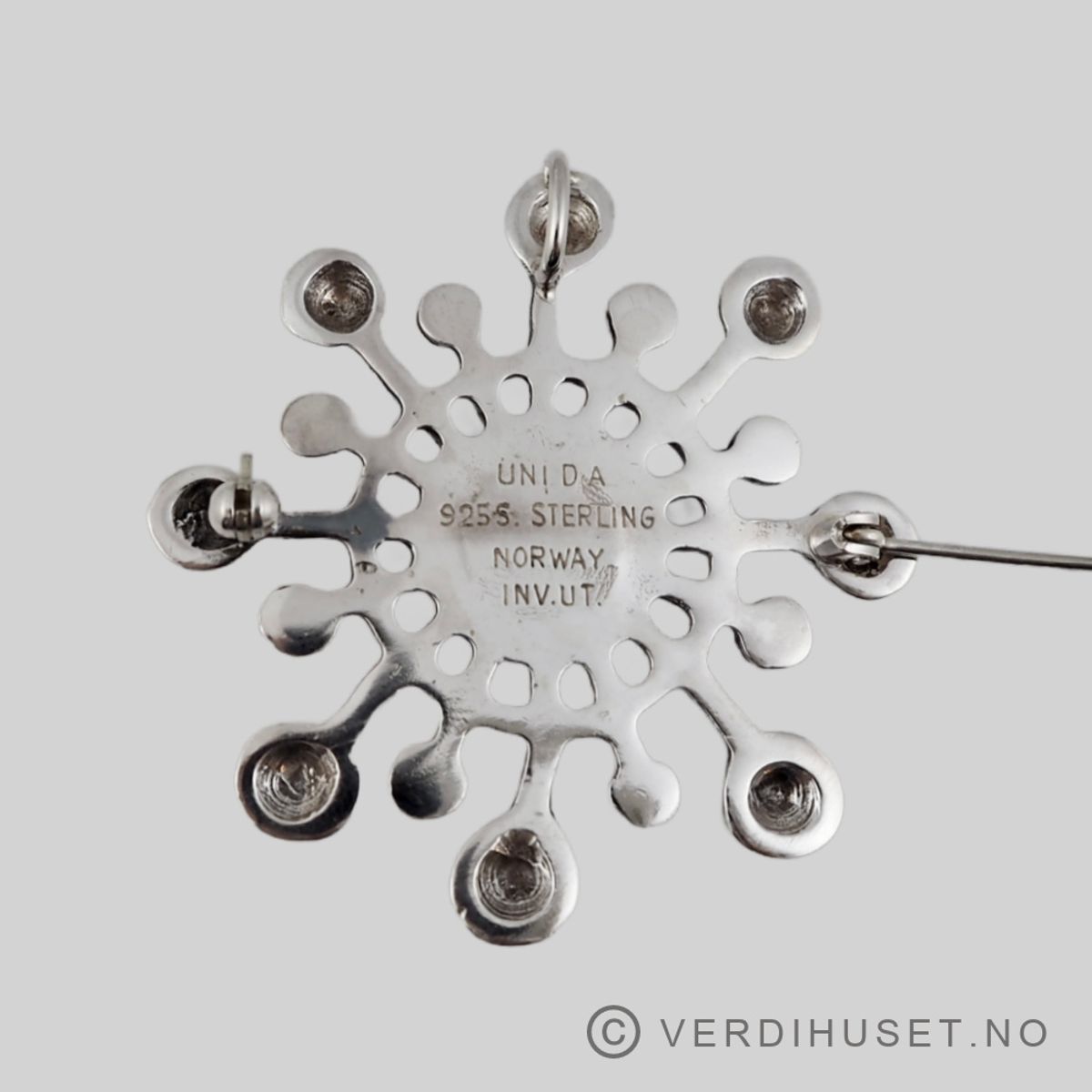 Brosje i sølv med thulitt - Uni D-A