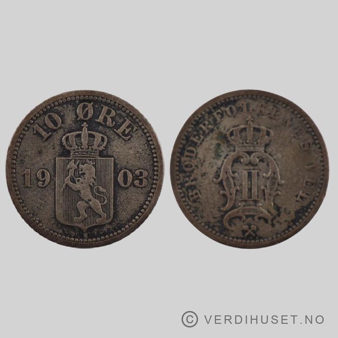 Hovedbilde 10 øre 1903 Kv 1