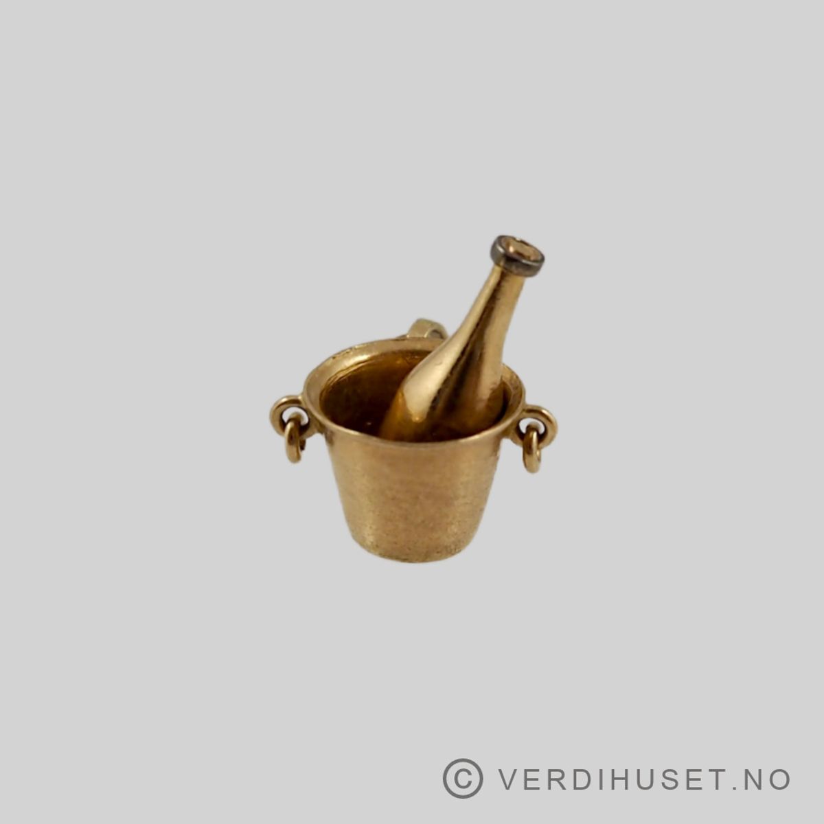 Charm i 18 K gull - Champagnekjøler med flaske