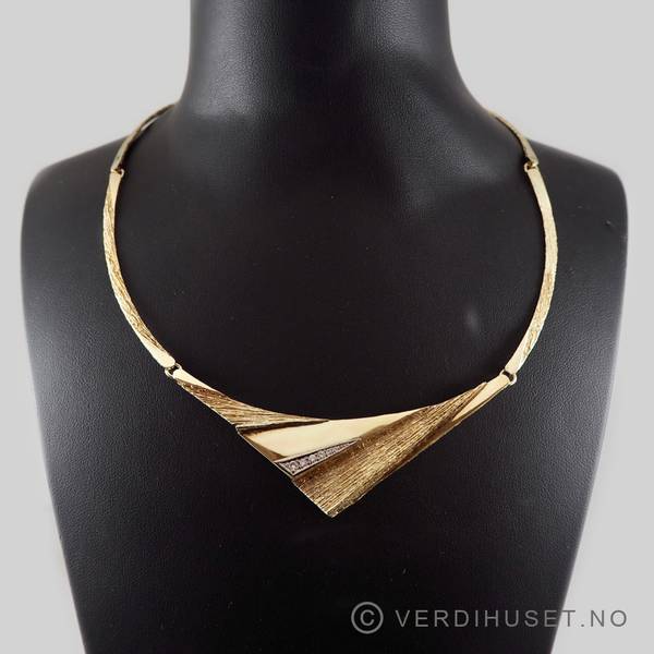 Hovedbilde Halssmykke i 14 K gull med blanke stener