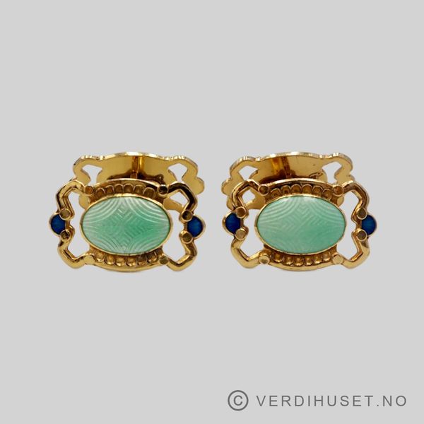 Hovedbilde Mansjettknapper i forgylt sølv med emalje