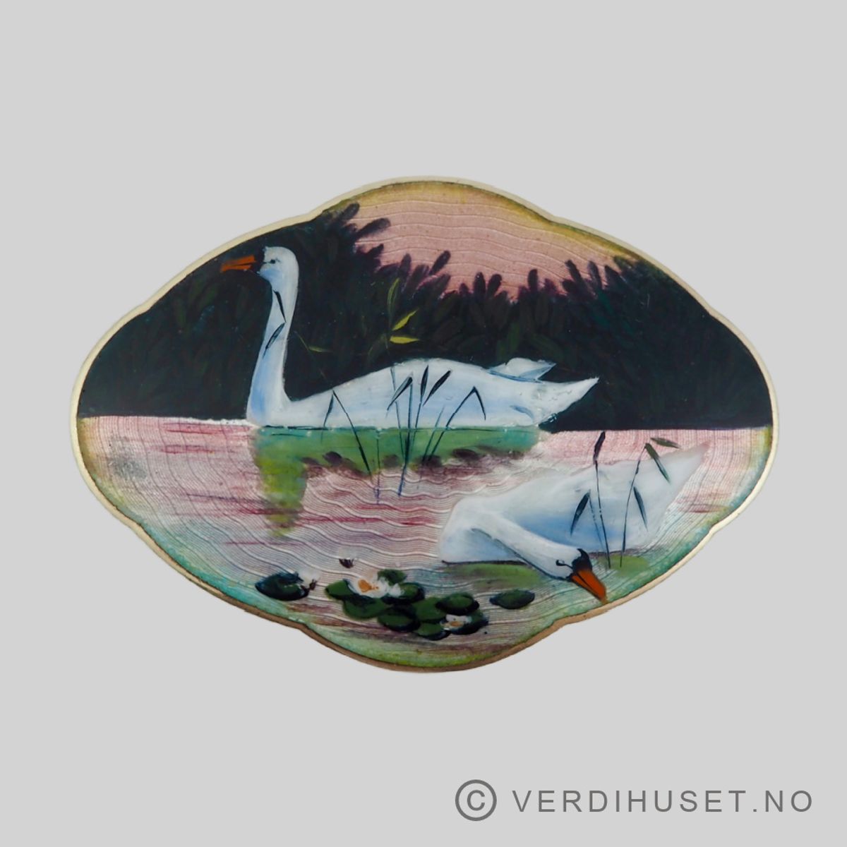 Brosje i forgylt sølv med emalje - Aksel Holmsen