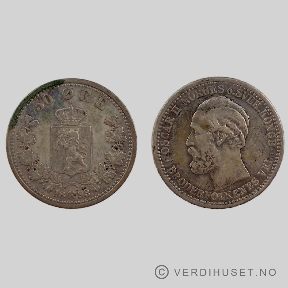 50 Øre 1893 Kv 1+