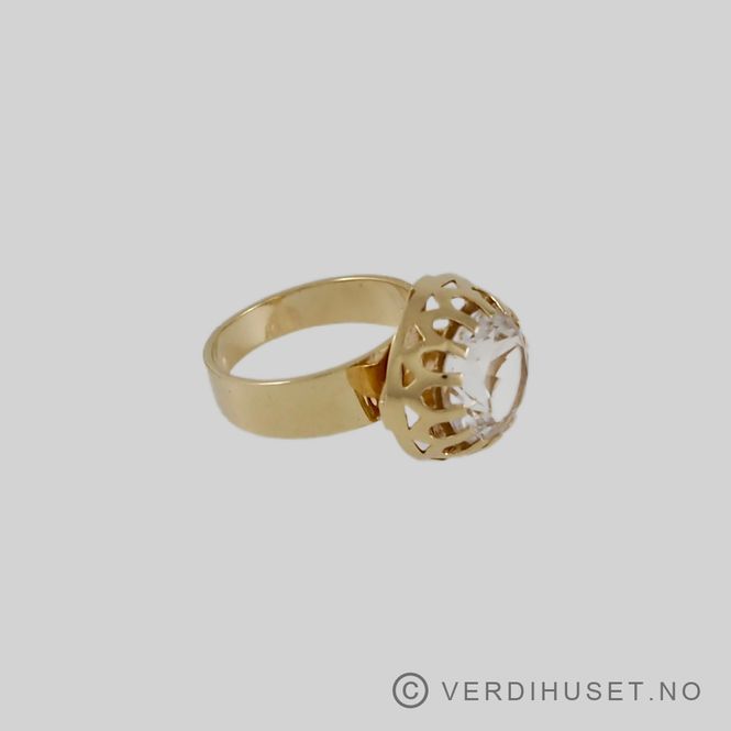 Hovedbilde Ring i 14 K gull med blank sten