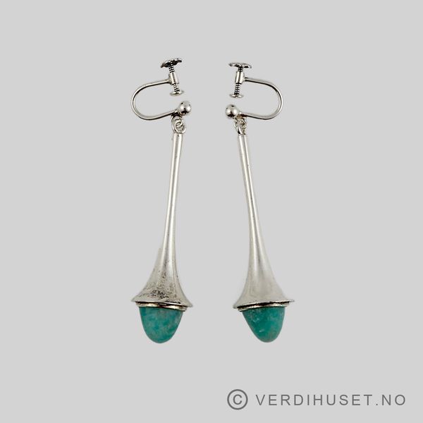 Hovedbilde Ørepynt i sølv med amazonitt