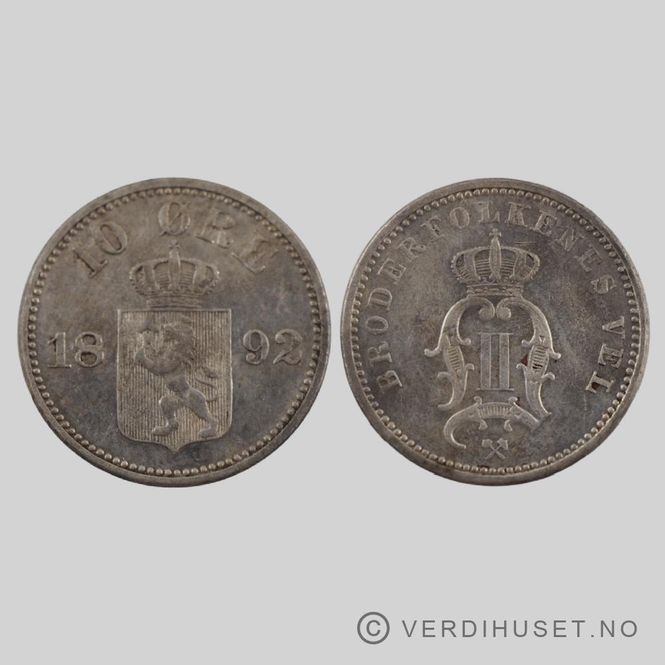 Hovedbilde 10 Øre 1892 Kv 01