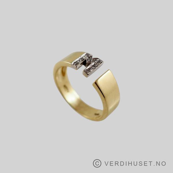 Hovedbilde Ring i 18 K gull med blanke stener