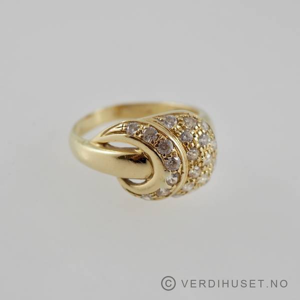 Hovedbilde Ring i 18 K gull med blanke stener
