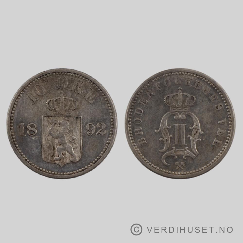 10 Øre 1892 Kv g01