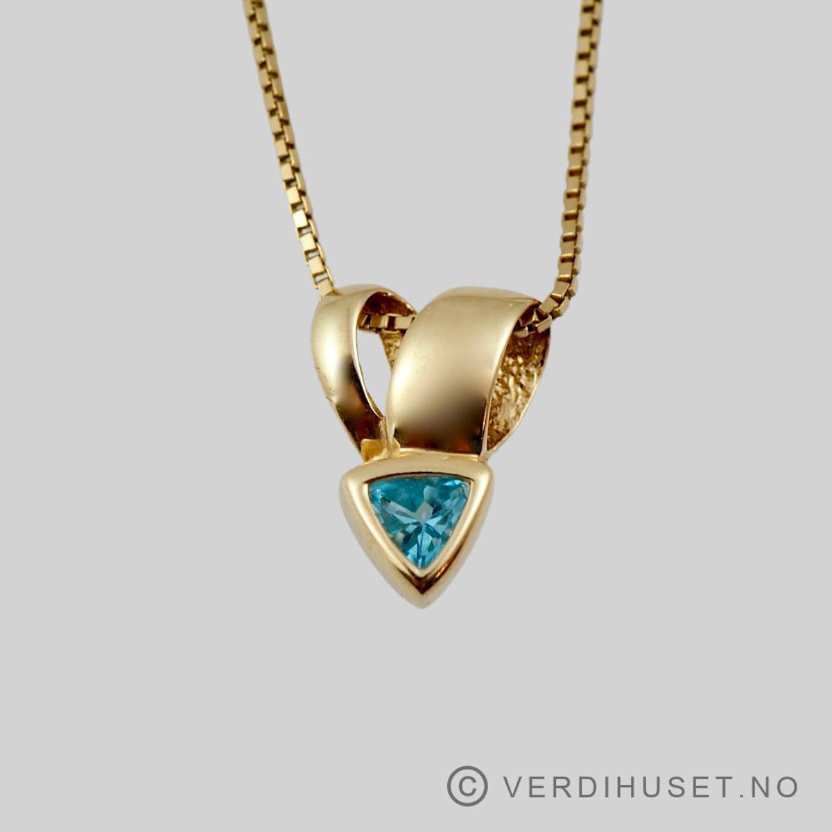 Anheng i 14 K gull med turkis sten