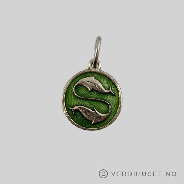 Hovedbilde Anheng i forgylt sølv med emalje - Stjernetegn ...