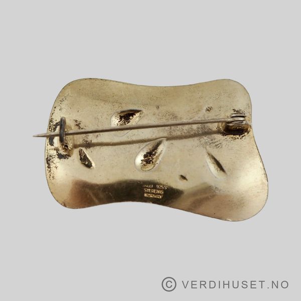 Hovedbilde Brosje i forgylt sølv med emalje - Ø. Balle