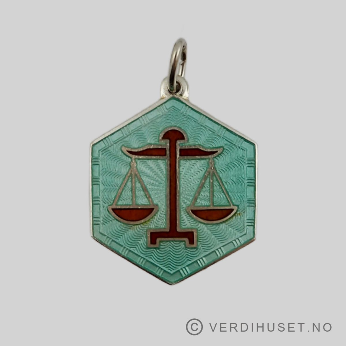 Anheng i forgylt sølv med emalje - Stjernetegn Vekten