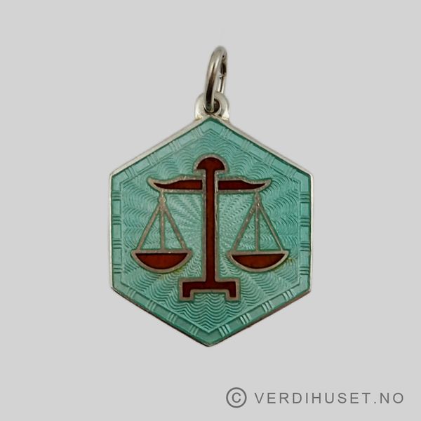 Hovedbilde Anheng i forgylt sølv med emalje - Stjernetegn ...
