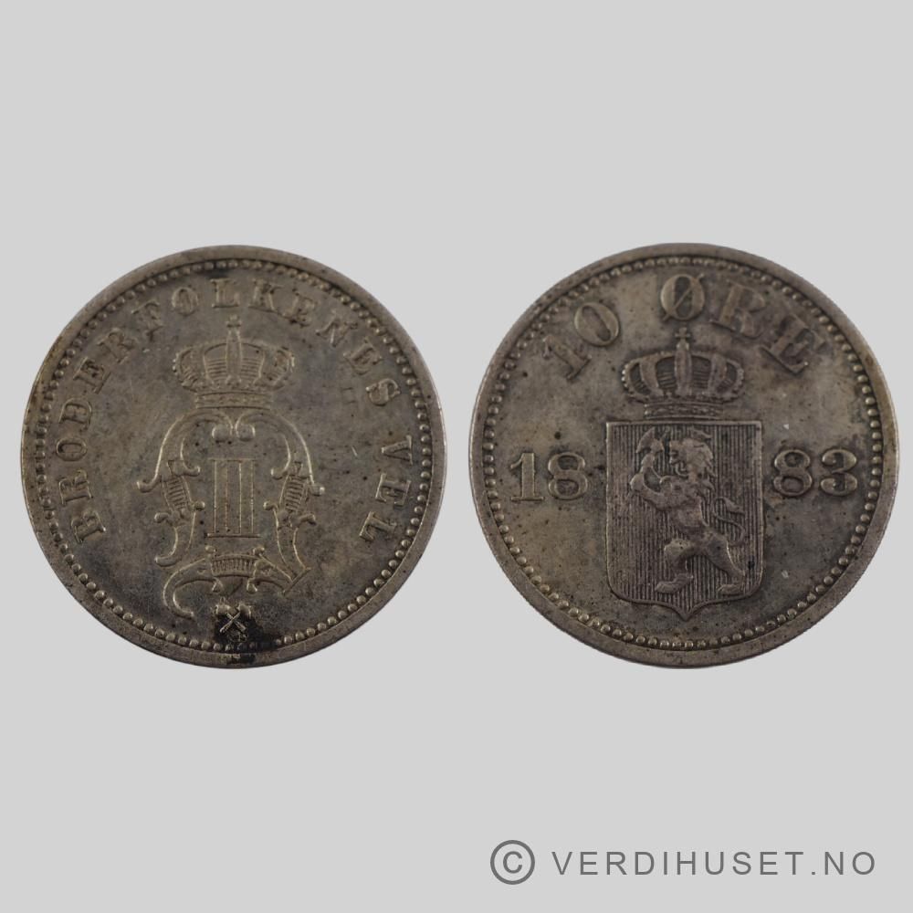 10 øre 1883 Kv 1+