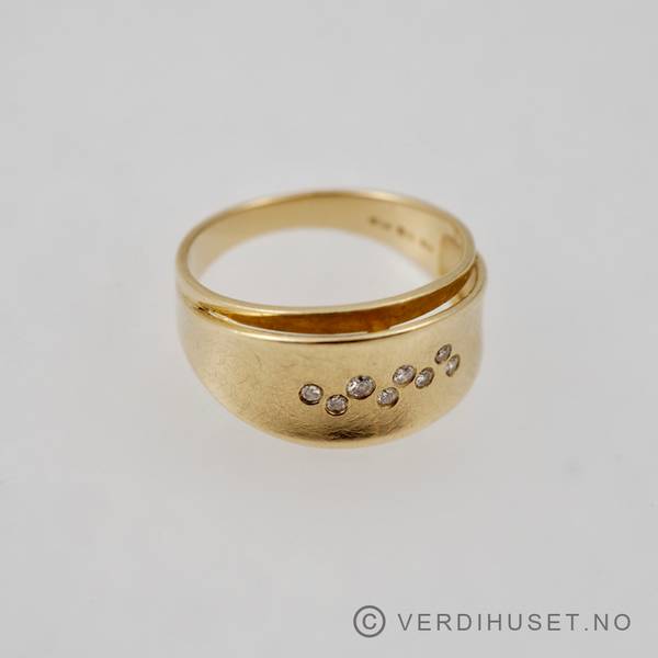 Hovedbilde Ring i 14 K gull med 8 diamanter