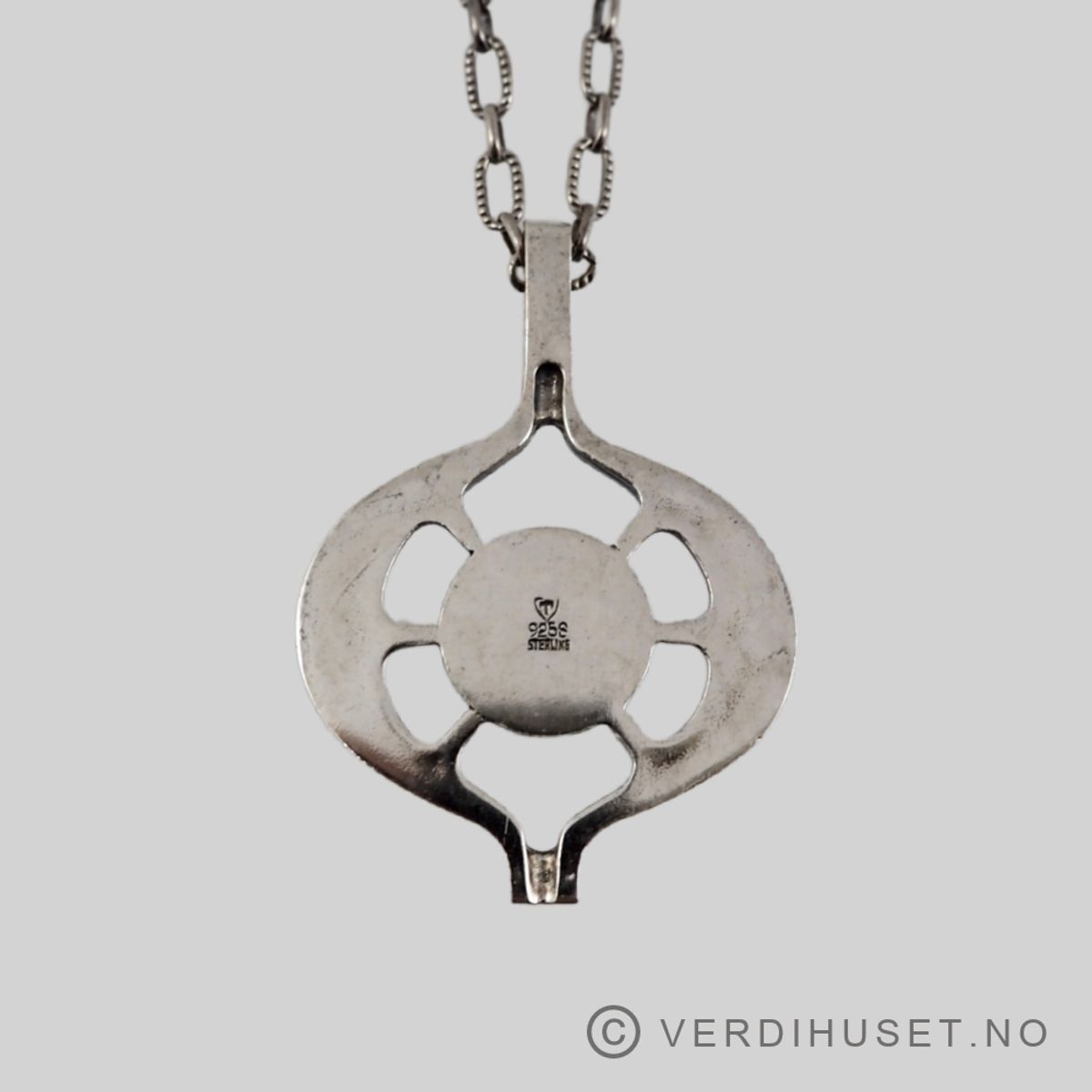 Anheng i sølv med grønn sten - Thune